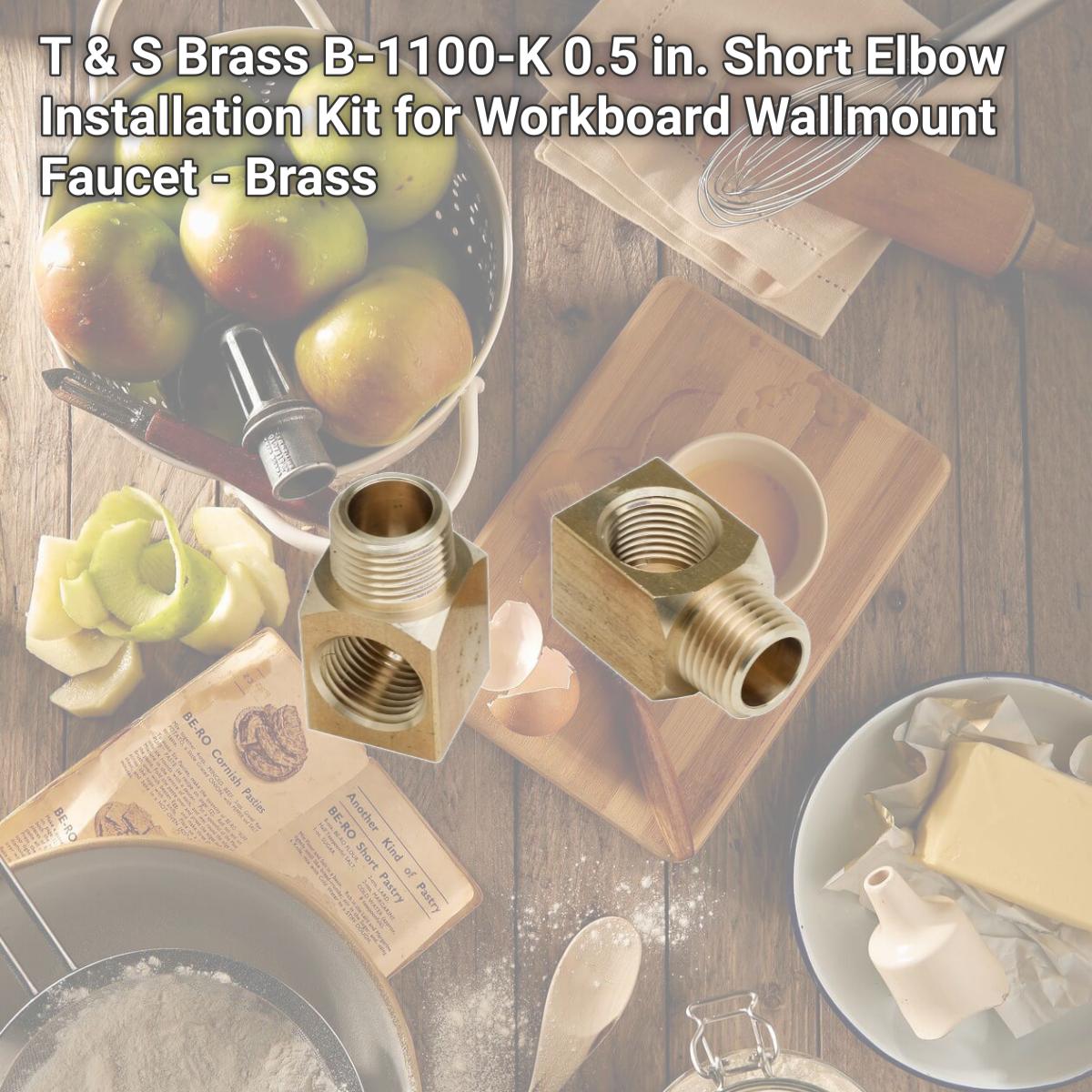 Picture of T & S Brass B-1100-K 0.5 in. Short Elbow Installation Kit for Workboard Wallmount Faucet - Brass