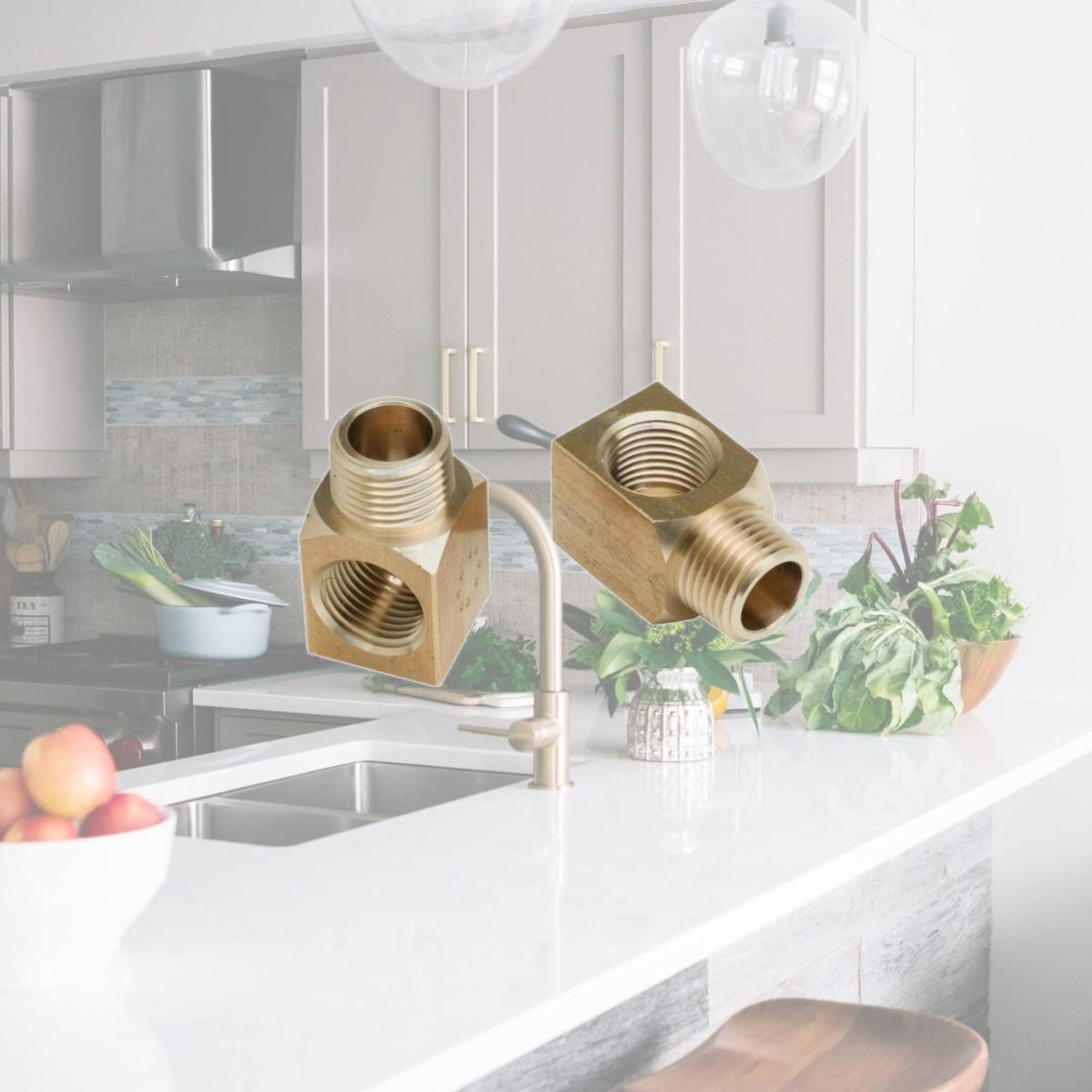 Picture of T & S Brass B-1100-K 0.5 in. Short Elbow Installation Kit for Workboard Wallmount Faucet - Brass