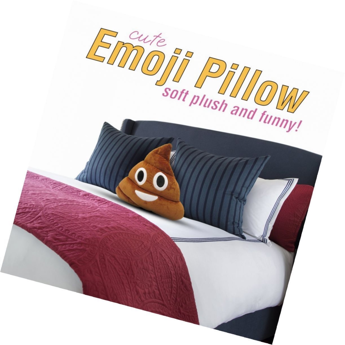 Brtn00144 Emoji Cute Pillow Poop Face