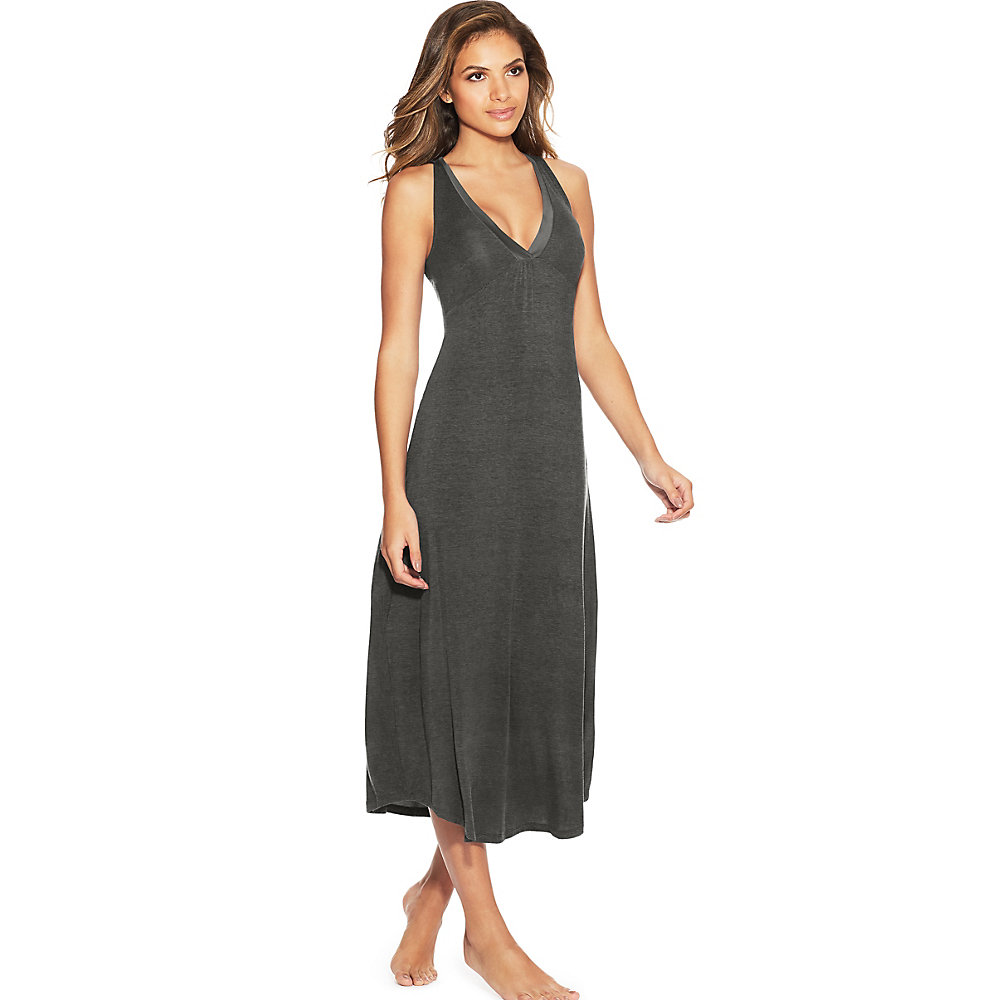 776040633804 V-neck Maxi Gown, Charcoal - Extra Large