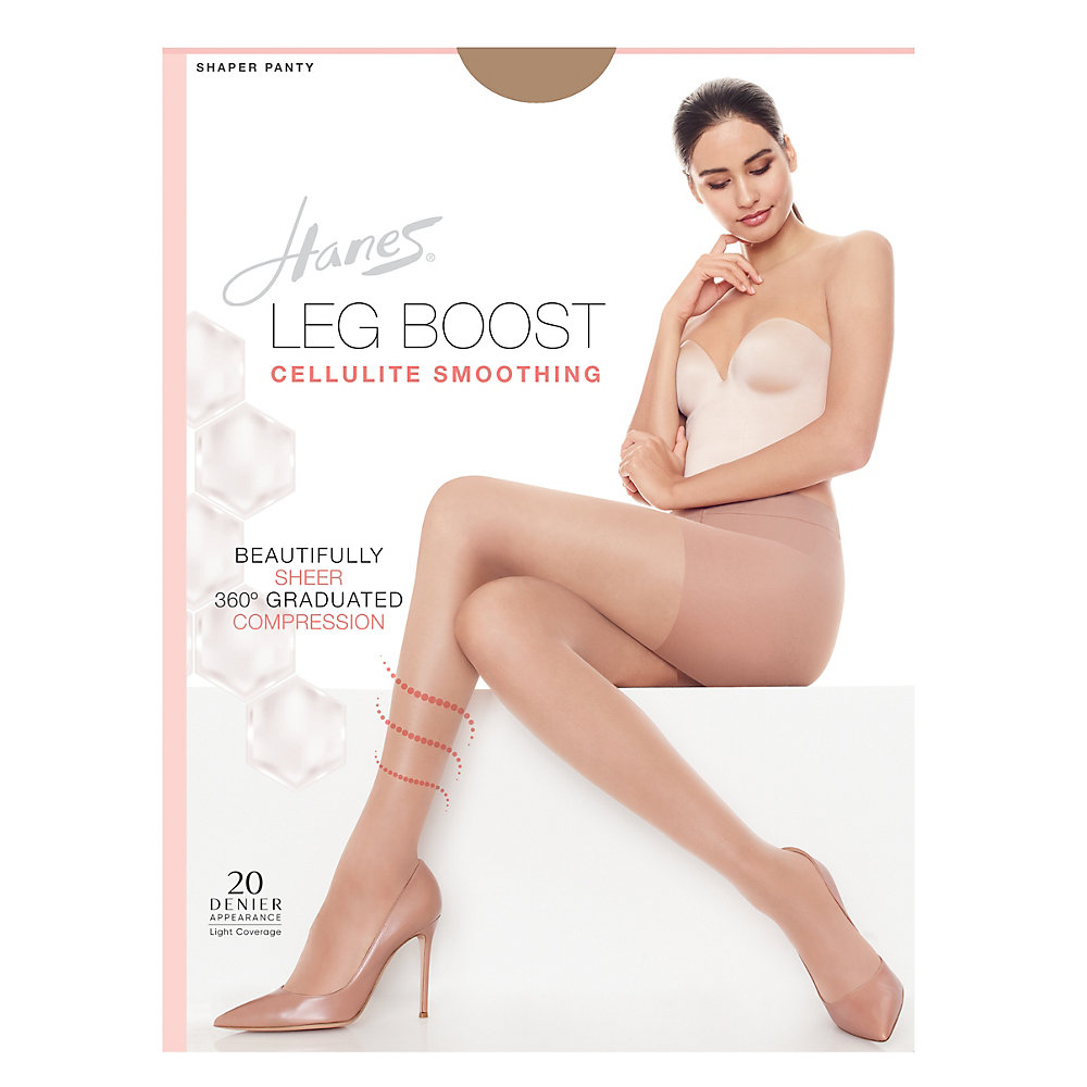 192503829179 Silk Reflections Leg Boost Cellulite Smoothing Tights, Barley There - Size Ij