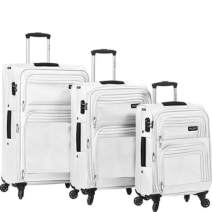 UPC 812836025764 product image for Mia Toro M1103-03PC-WHT Cortina Softside Spinner Luggage Set Of 3 - White | upcitemdb.com