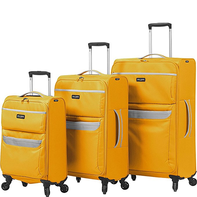 UPC 812836027096 product image for Mia Toro M1112-03PC-YEL Bernina Softside Spinner Luggage Set Of 3 - Yellow | upcitemdb.com