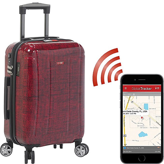 Pt004-28in-red Usa Smart Tech 28 In. Luggage With Built-in Laptop Pocket And Red