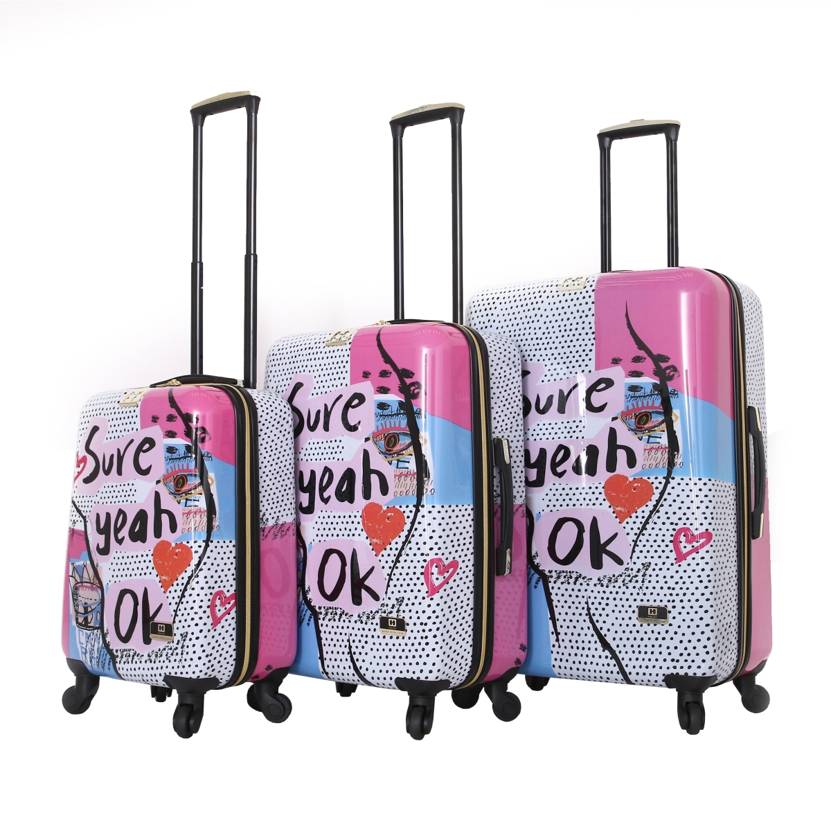 H1009-3pc-nsunn Nikki Chu Sure Cute Luggage Set, Multicolor - 3 Piece