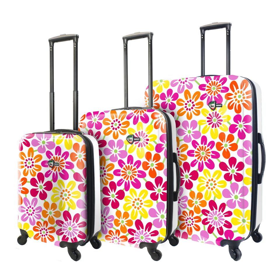 Italy M1506-03pc-mltn Ekko Hardside 3 Piece Spinner Luggage Set With Number Lock, Multicolor