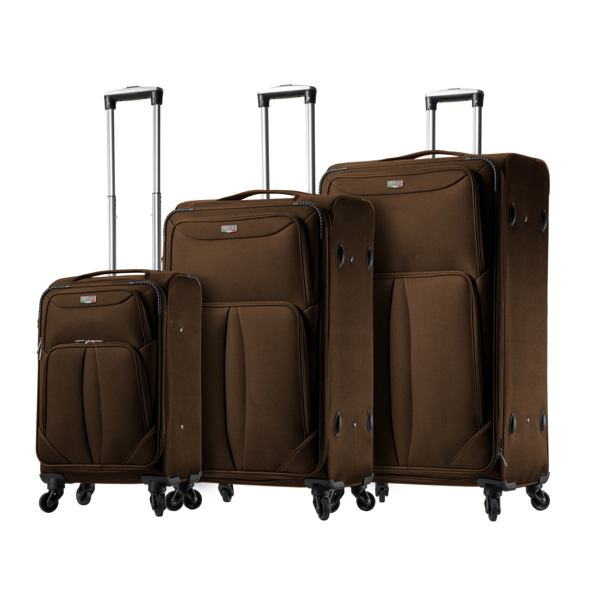 V1100-03pc-brw Sione Softside Spinner Carry-on Set, Brown - 3 Piece