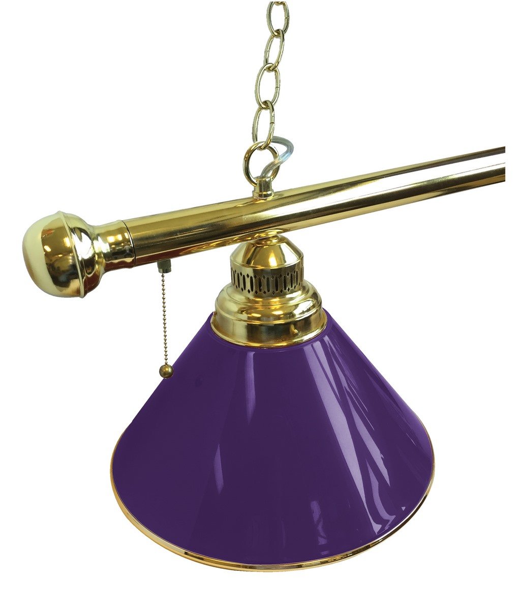 Picture of Holland Bar Stool BL3BRPurp Purple 3 Shade Pool Billiard Light- Brass