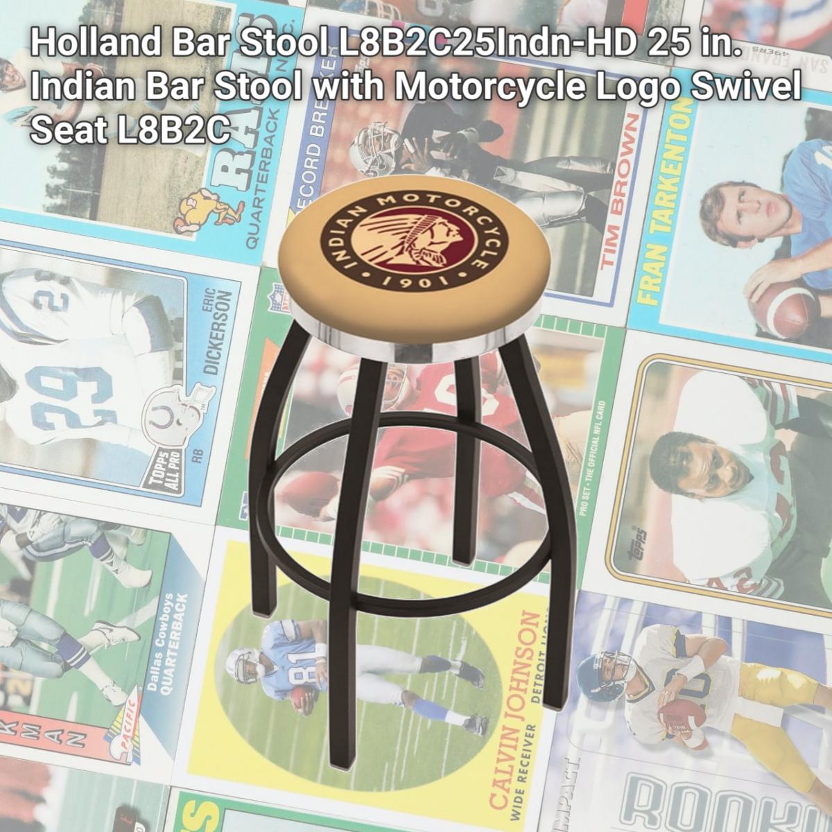 Picture of Holland Bar Stool L8B2C25Indn-HD 25 in. Indian Bar Stool with Motorcycle Logo Swivel Seat L8B2C