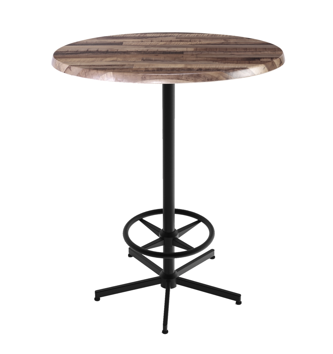 Od21642bwod30rrustic 42 In. Black Table With 30 In. Diameter Indoor & Outdoor Rustic Round Top