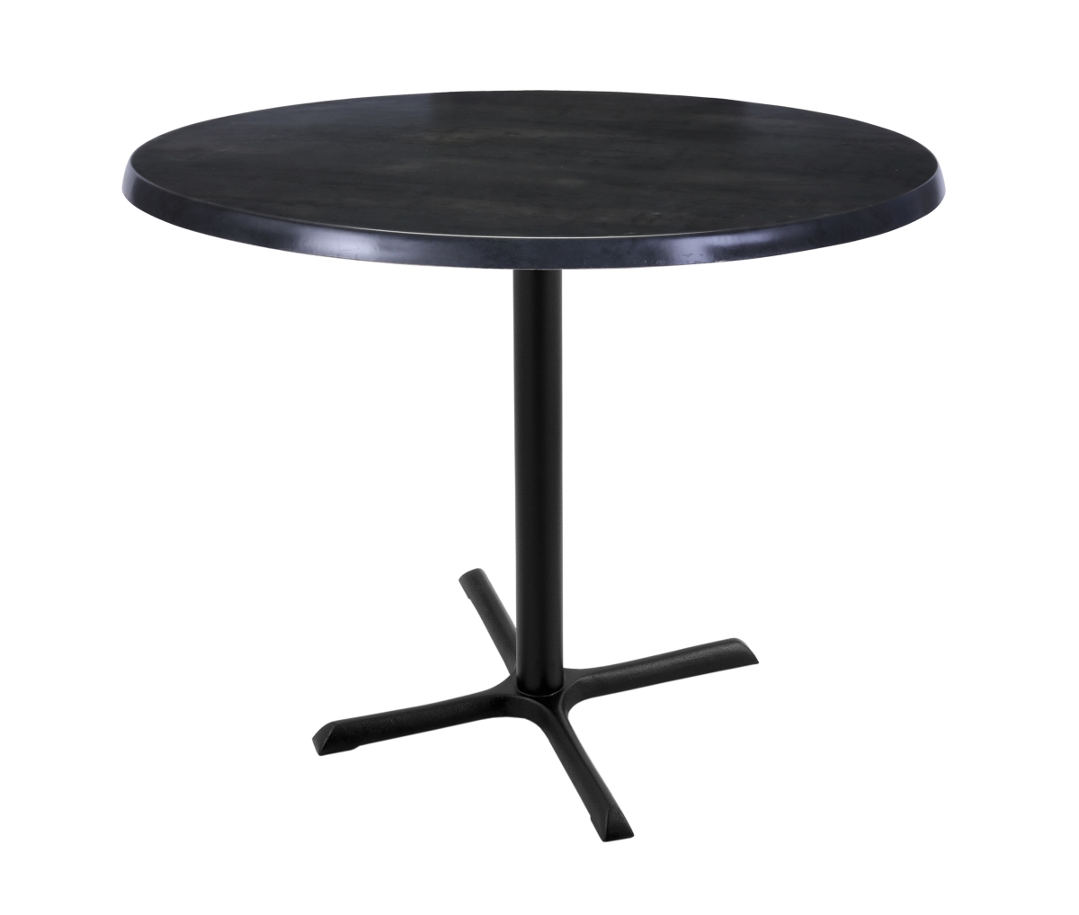 36 In. Black Table With 36 In. Diameter Indoor & Outdoor Black Steel Round Top