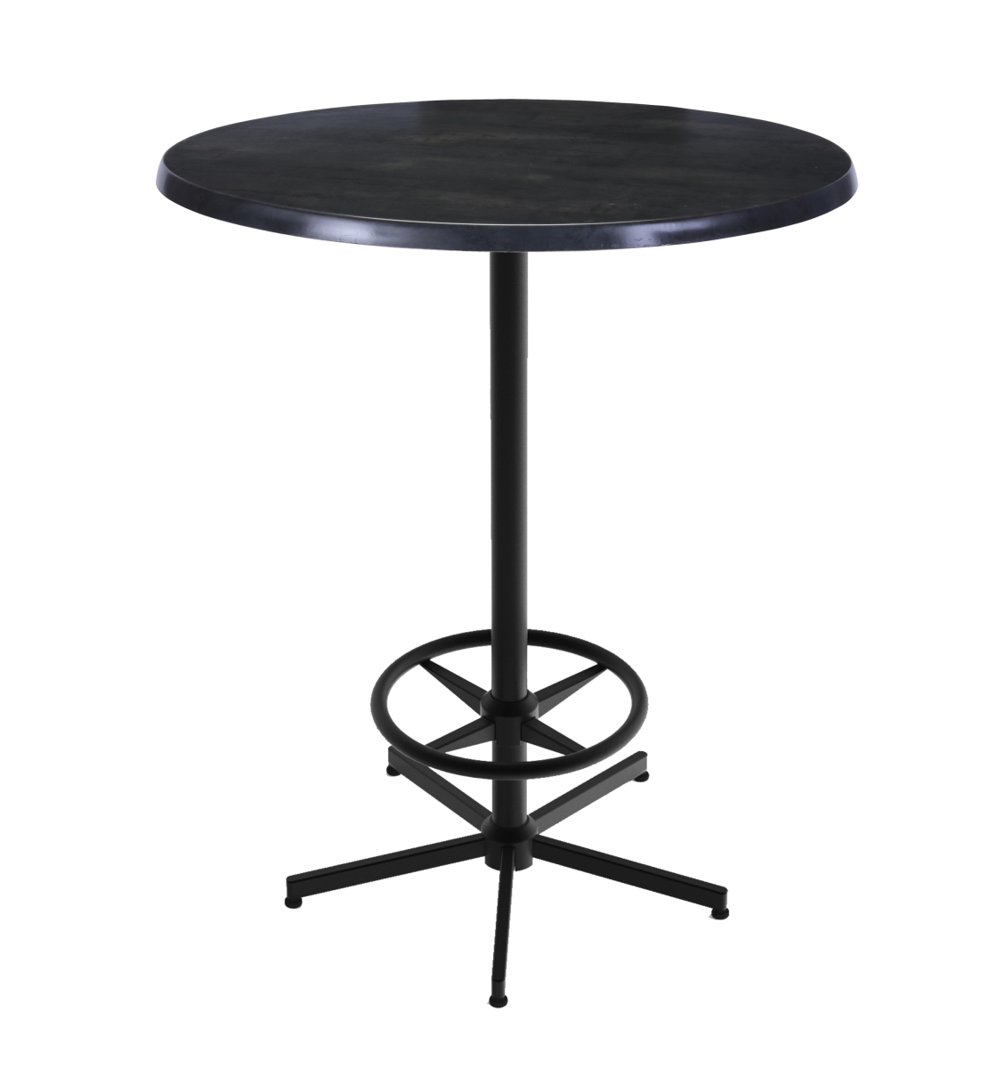 Od21642bwod30rblkstl 42 In. Black Table With 30 In. Diameter Indoor & Outdoor Black Steel Round Top