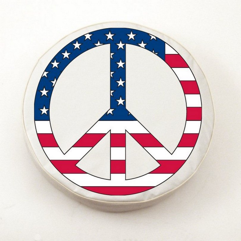 TCE10USPcWT-30 x 10 USA Peace Sign Tire Cover