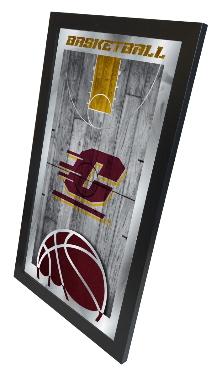 Picture of Holland Bar Stool MBsktCenMic Central Michigan 15 x 26 in. Basketball Mirror
