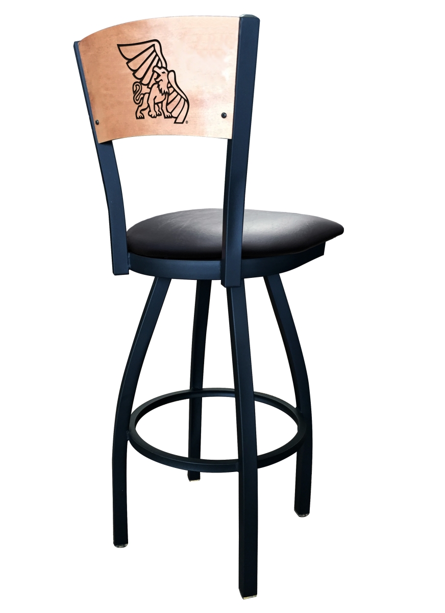 Picture of Holland Bar Stool L03830BWMedMplAMOWStBlkVinyl 30 in. L038 - Black Wrinkle Missouri Western State Swivel Bar Stool with Laser Engraved Back