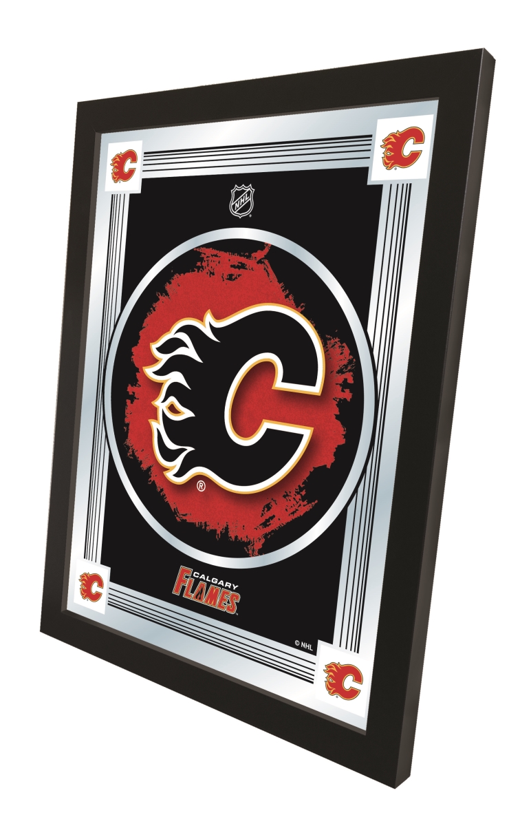 Picture of Holland Bar Stool MLogoCalFla Calgary Flames 17 x 22 in. University Logo Mirror