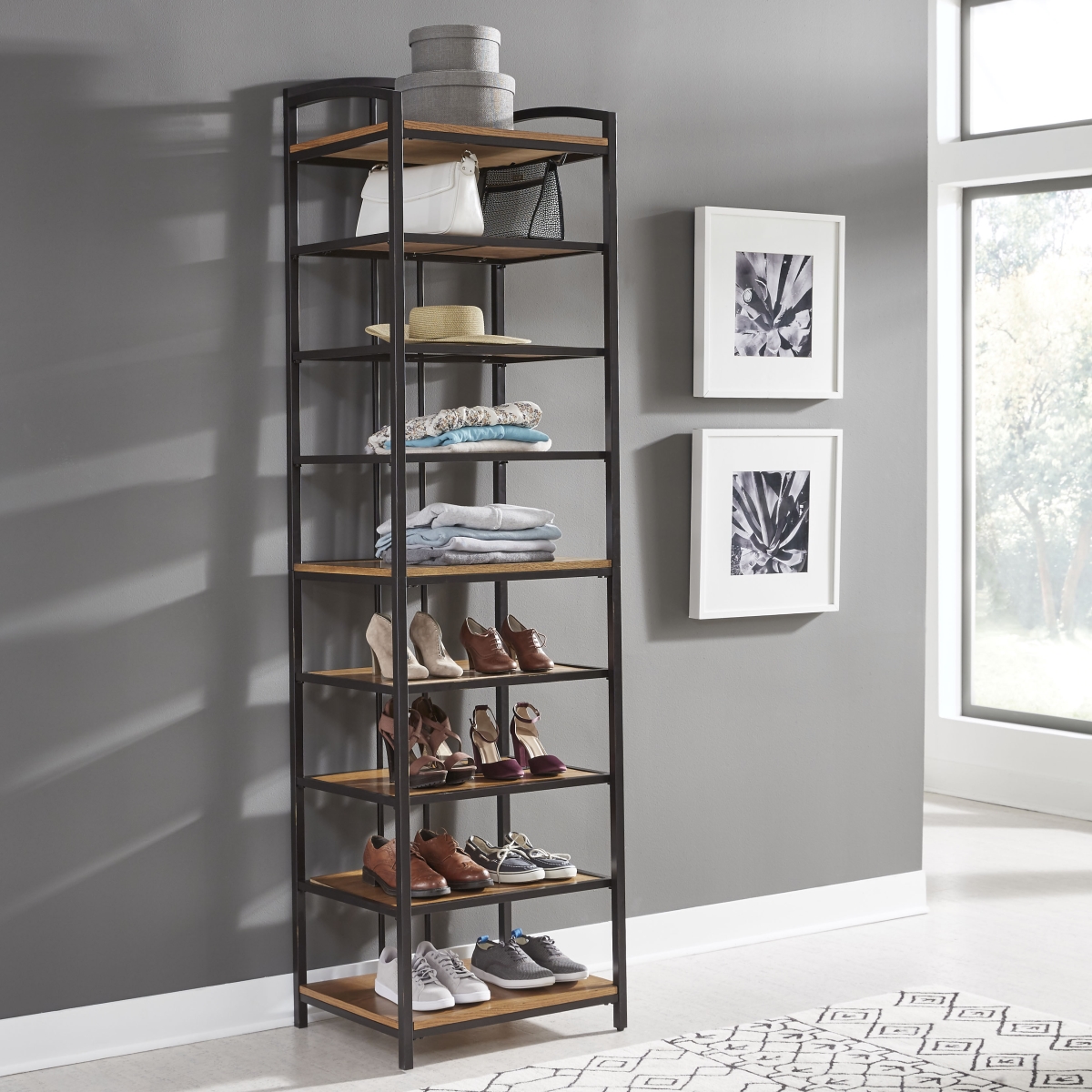 Picture of Homestyles 5050-76F Modern Craftsman Closet Wall Shelf Unit, Brown - 90 x 27 x 20 in.