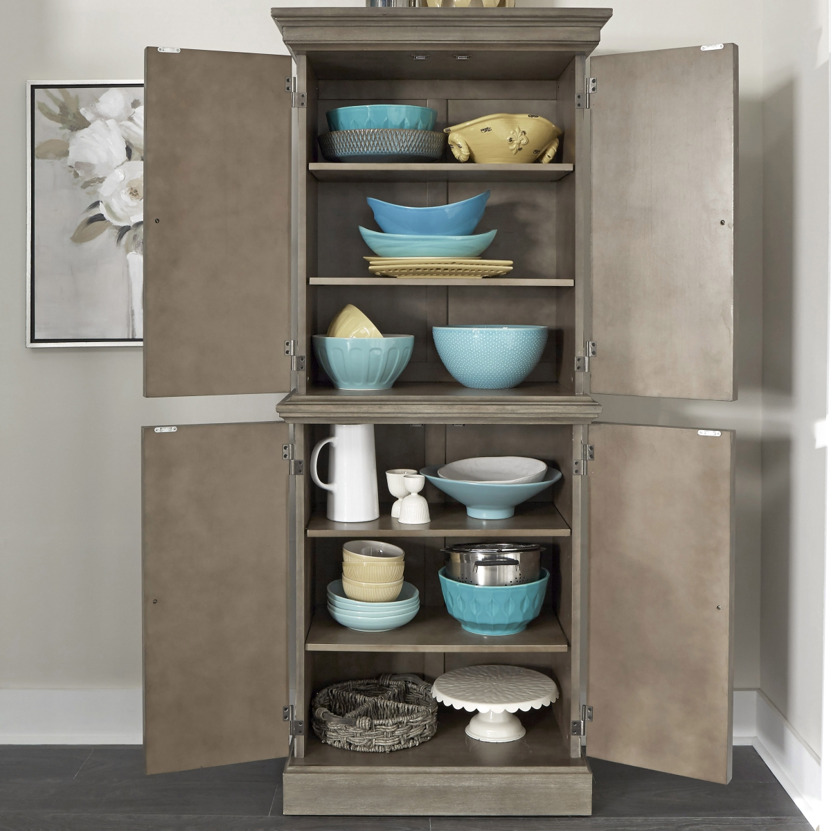 Picture of Homestyles 5525-69 Walker Pantry&#44; Gray - 72 x 30.5 x 18.25 in.