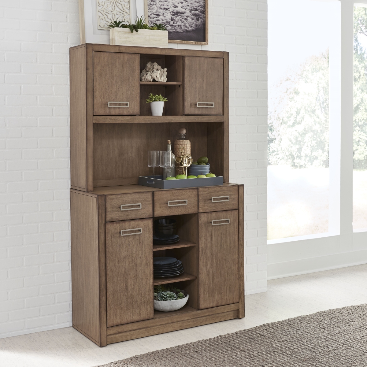 Picture of Homestyles 5506-687 Montecito Buffet with Hutch, Brown