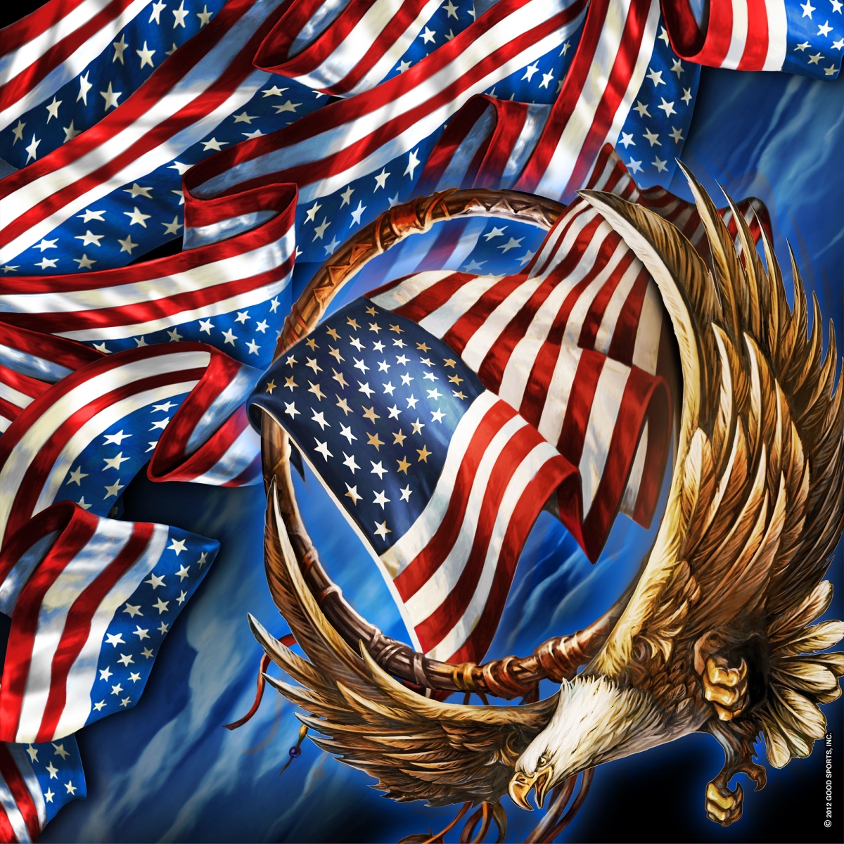 BAB1092 21 x 21 in. Hoop Eagle Bandana