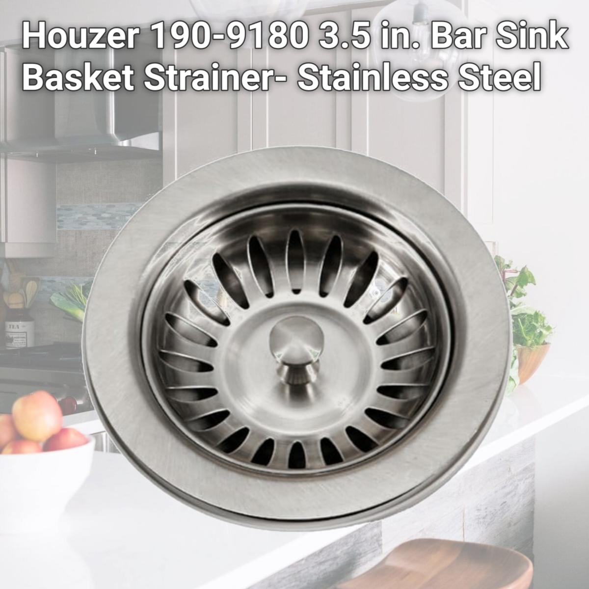 Picture of Houzer 190-9180 3.5 in. Bar Sink Basket Strainer- Stainless Steel