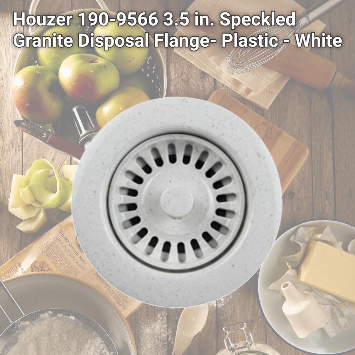 Picture of Houzer 190-9566 3.5 in. Speckled Granite Disposal Flange- Plastic - White