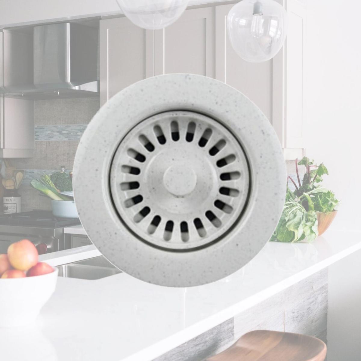 Picture of Houzer 190-9566 3.5 in. Speckled Granite Disposal Flange- Plastic - White