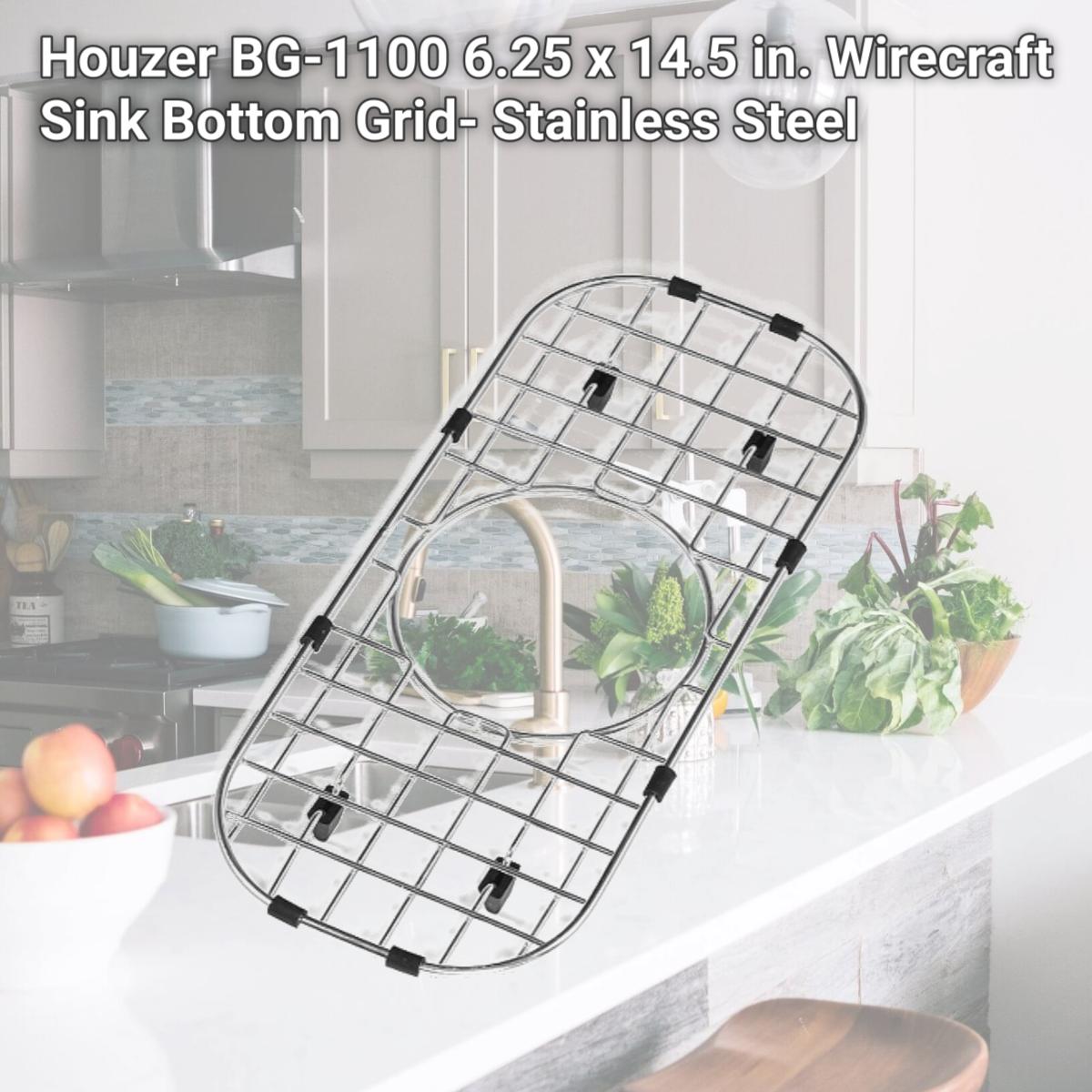 Picture of Houzer BG-1100 6.25 x 14.5 in. Wirecraft Sink Bottom Grid- Stainless Steel