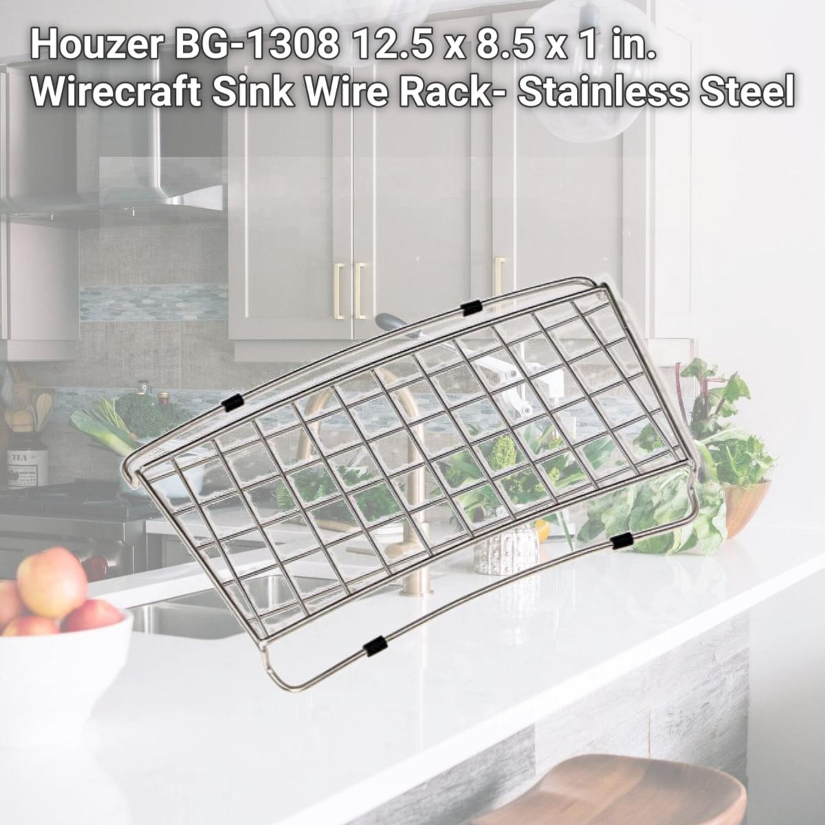 Picture of Houzer BG-1308 12.5 x 8.5 x 1 in. Wirecraft Sink Wire Rack- Stainless Steel