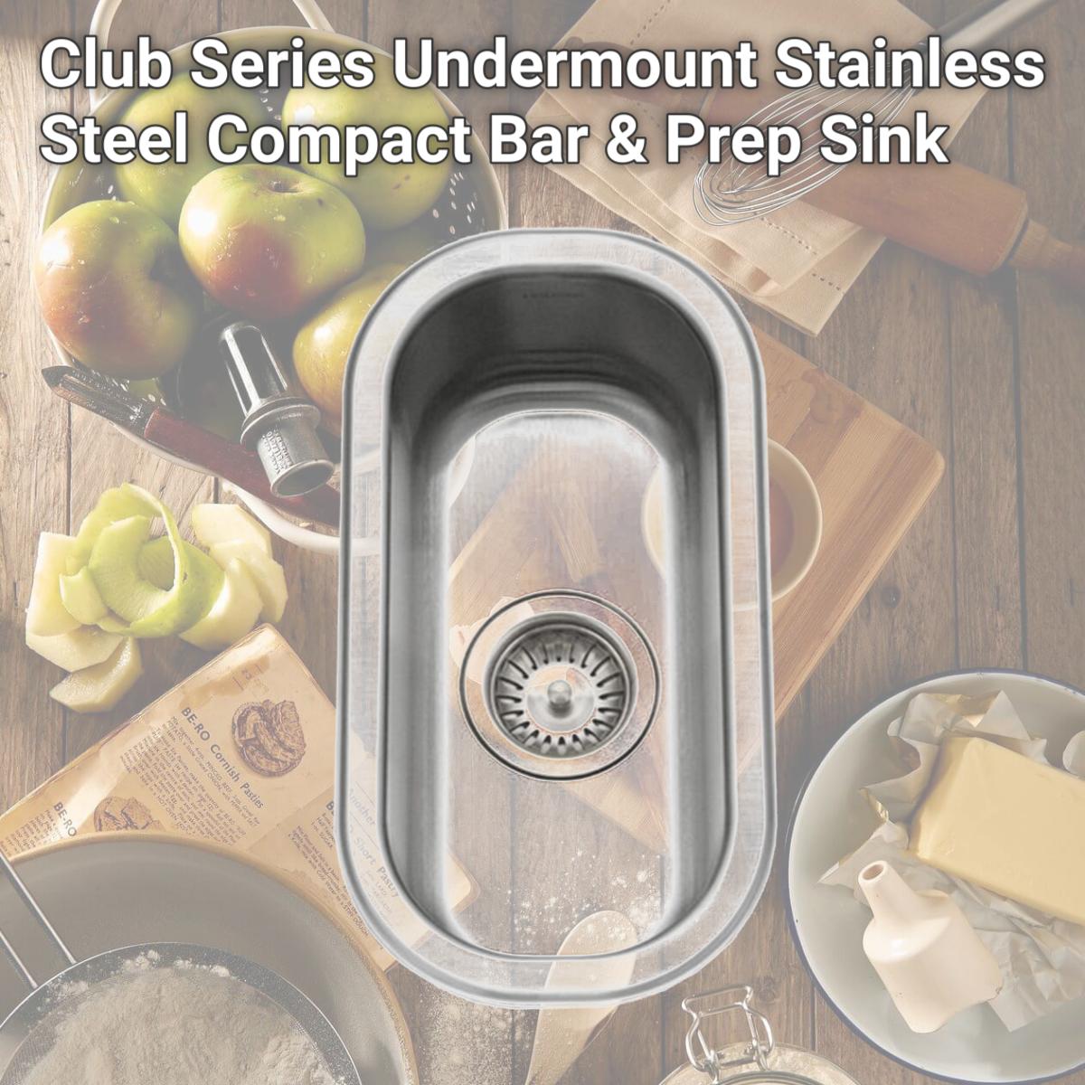 Picture of Houzer CS-1105 Club Series Undermount Stainless Steel Compact Bar & Prep Sink
