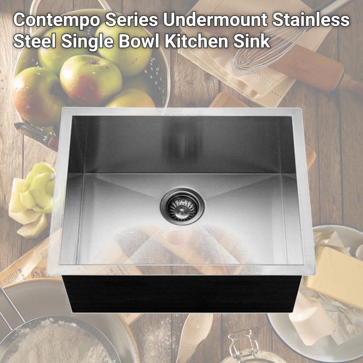 Picture of Houzer CTS-2300 Contempo Series Undermount Stainless Steel Single Bowl Kitchen Sink