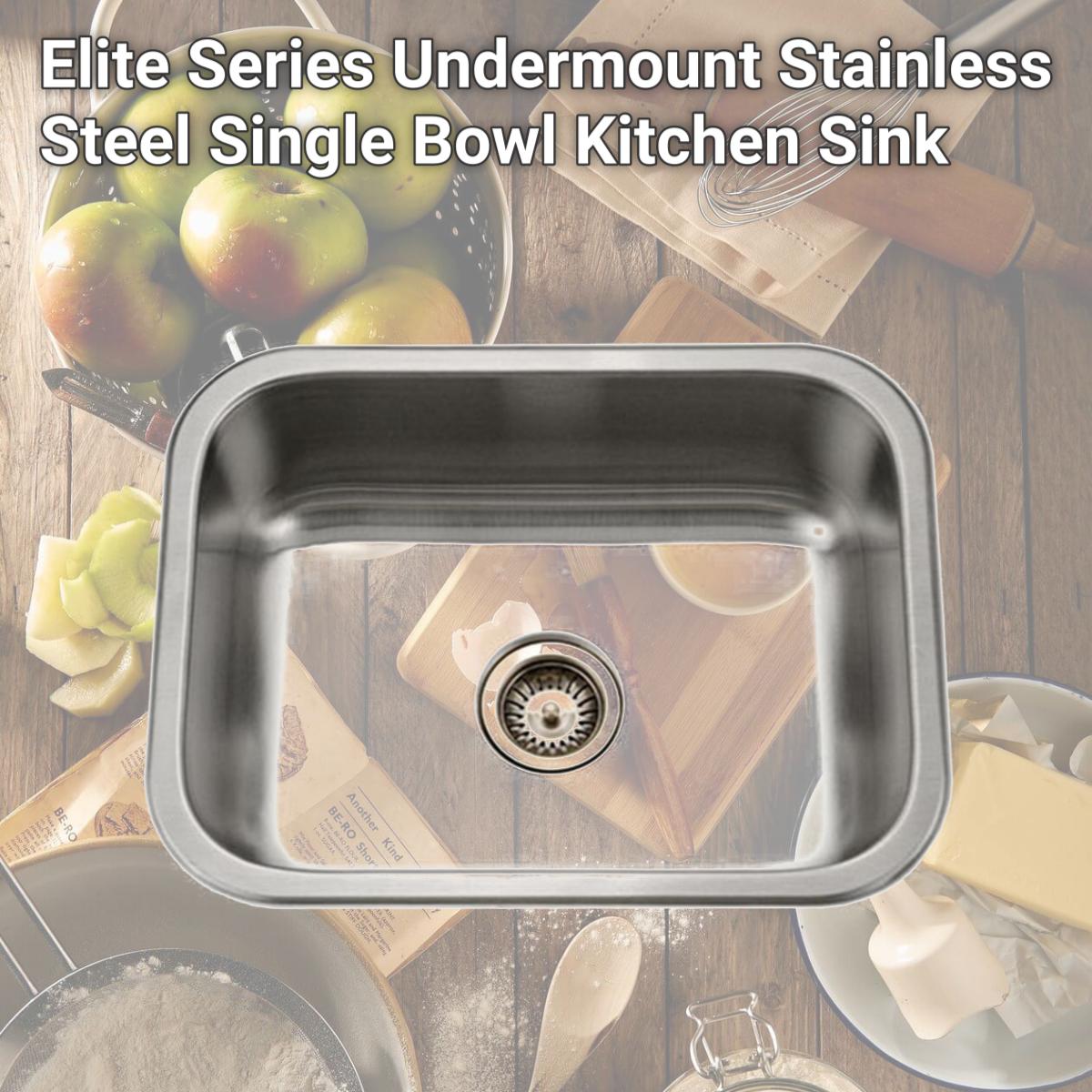 Picture of Houzer ES-2408-1 Elite Series Undermount Stainless Steel Single Bowl Kitchen Sink