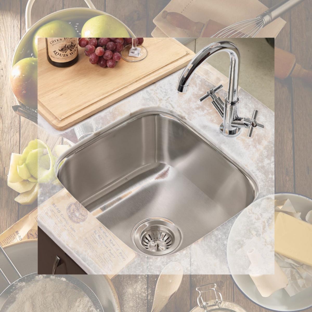 Picture of Houzer MS-1708-C 17 in. Club Series Undermount Bar & Prep Sink with Basket Strainer & Bottom Grid, Stainless Steel