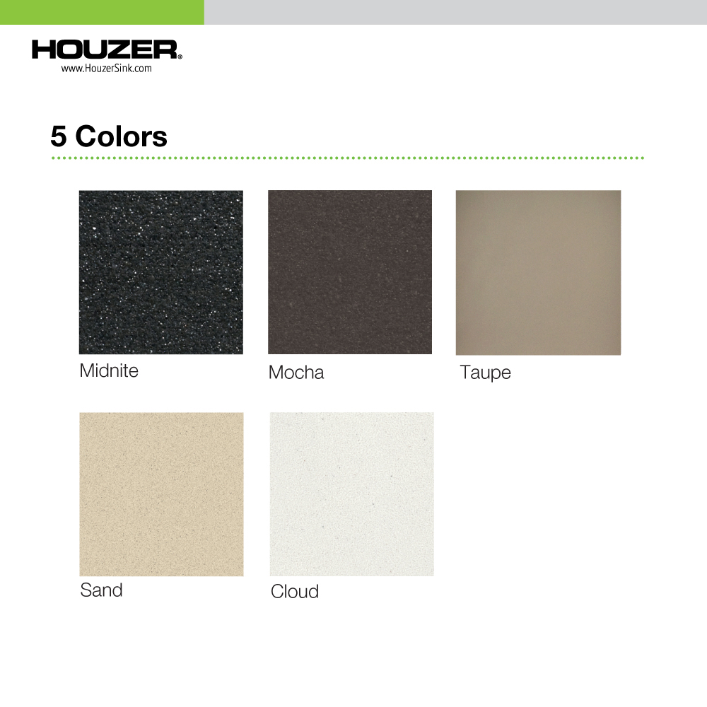 Picture of Houzer G-100 TAUPE 24 in. Quartztone Taupe Granite Composite Drop-in Topmount Single Bowl Kitchen Sink