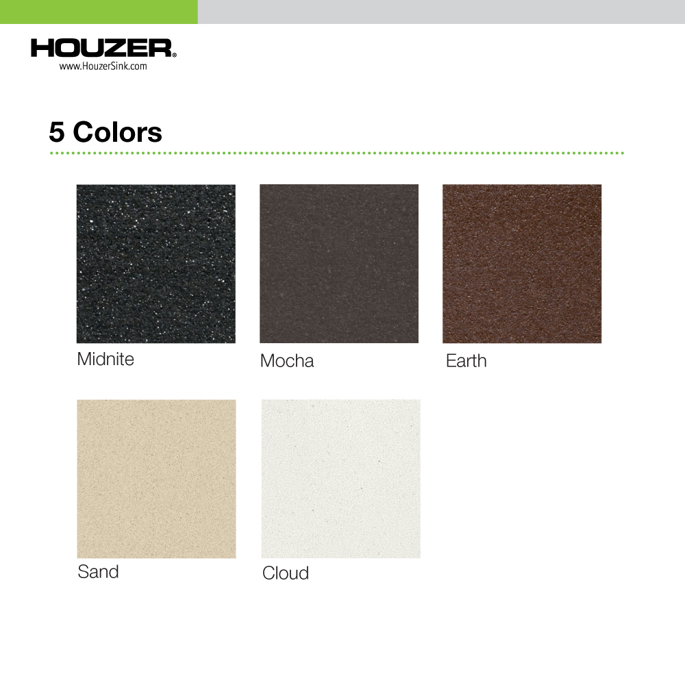 Picture of Houzer G-100U TAUPE 24 in. Quartztone Taupe Granite Composite Undermount Single Bowl Kitchen Sink