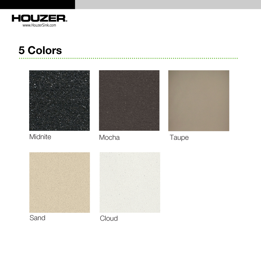 Picture of Houzer M-200 TAUPE 33 in. Quartztone Taupe Granite Composite Drop-in Topmount 50-50 Double Bowl Kitchen Sink