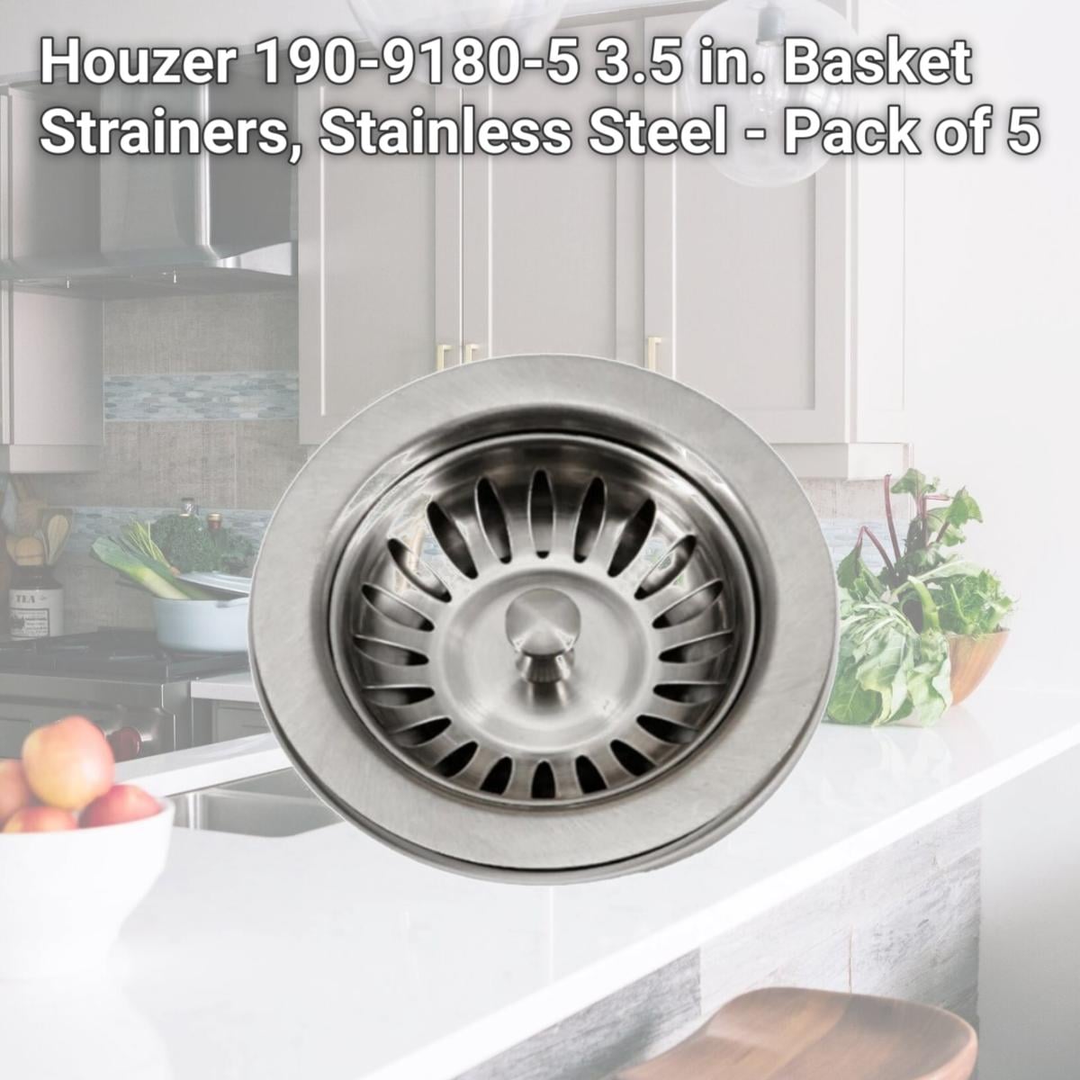 Picture of Houzer 190-9180-5 3.5 in. Basket Strainers, Stainless Steel - Pack of 5