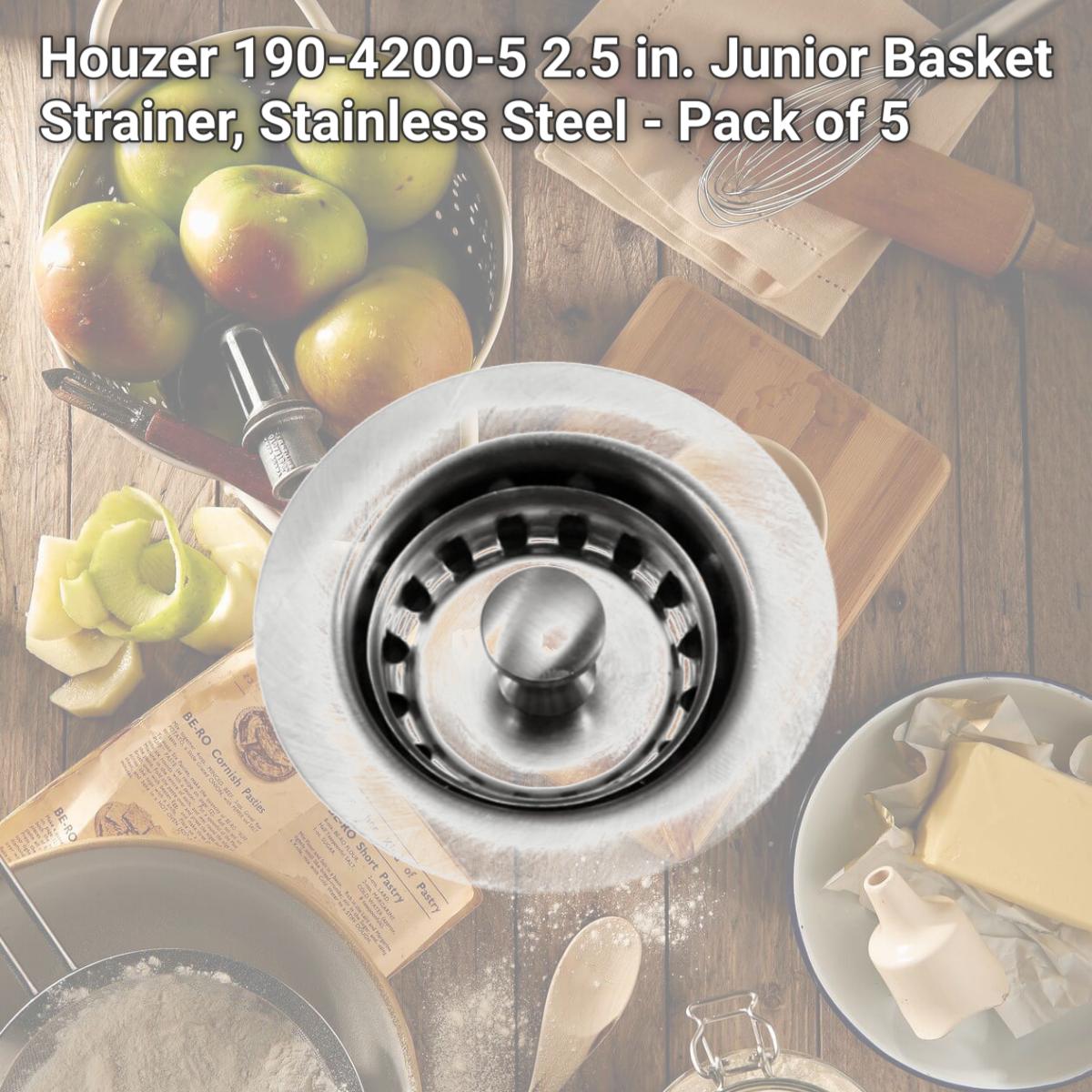 Picture of Houzer 190-4200-5 2.5 in. Junior Basket Strainer, Stainless Steel - Pack of 5