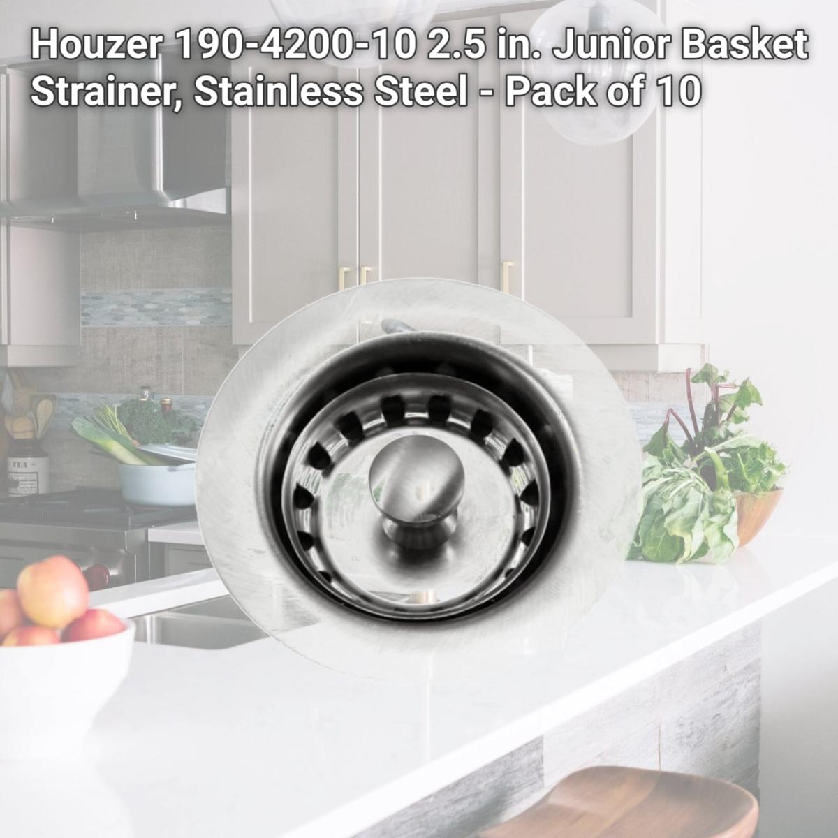 Picture of Houzer 190-4200-10 2.5 in. Junior Basket Strainer, Stainless Steel - Pack of 10