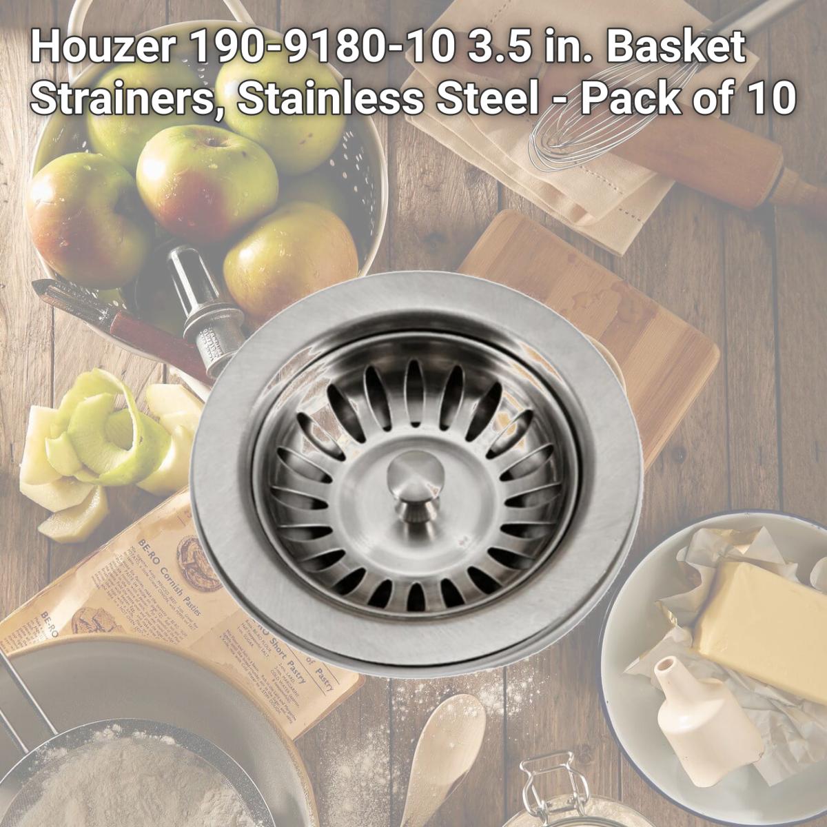 Picture of Houzer 190-9180-10 3.5 in. Basket Strainers, Stainless Steel - Pack of 10