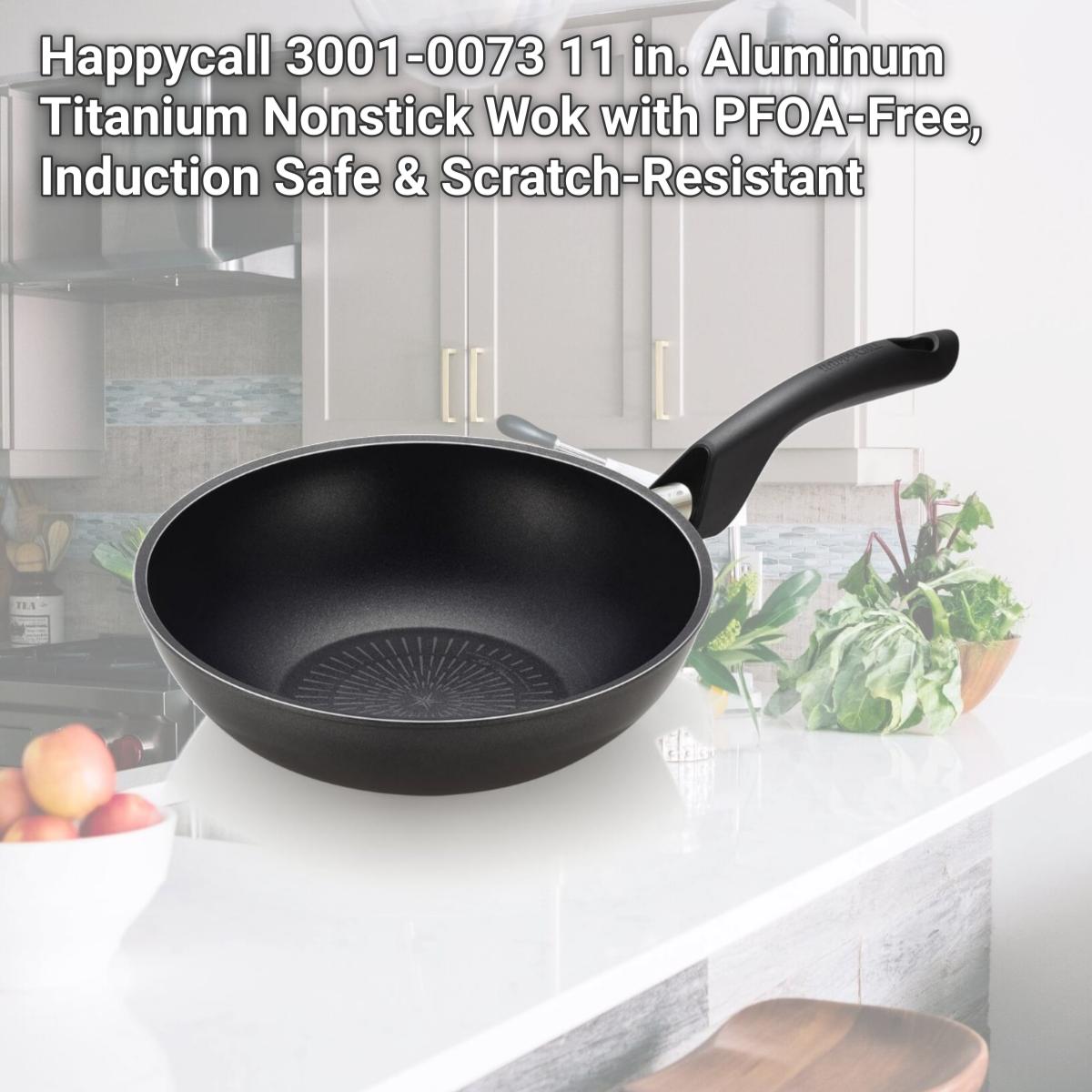 Picture of Happycall 3001-0073 11 in. Aluminum Titanium Nonstick Wok with PFOA-Free, Induction Safe & Scratch-Resistant