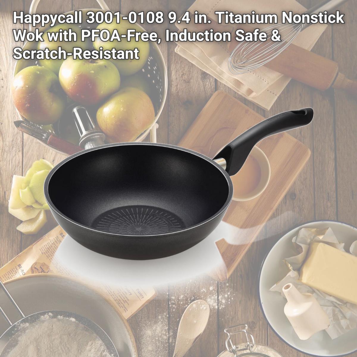 Picture of Happycall 3001-0108 9.4 in. Titanium Nonstick Wok with PFOA-Free, Induction Safe & Scratch-Resistant