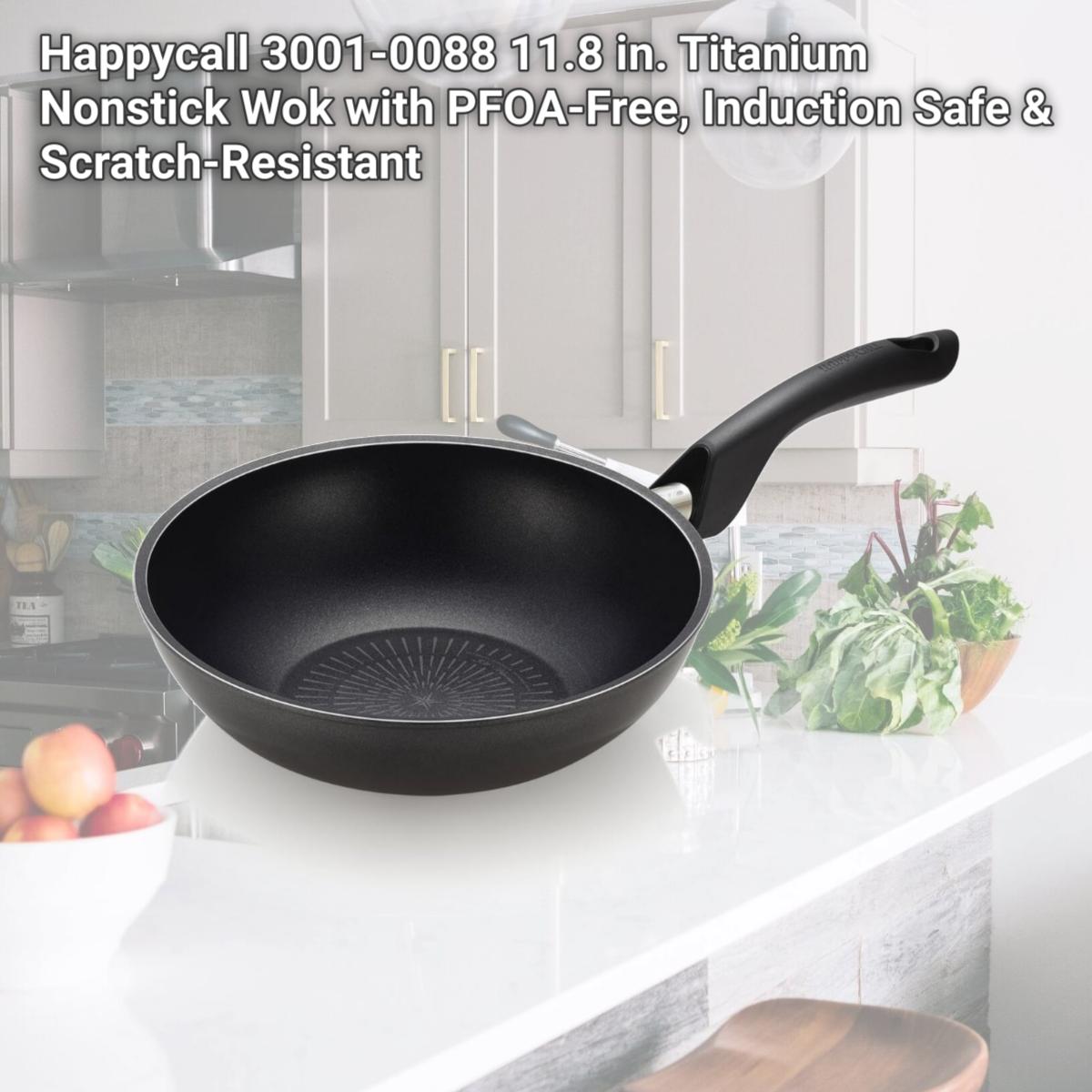Picture of Happycall 3001-0088 11.8 in. Titanium Nonstick Wok with PFOA-Free, Induction Safe & Scratch-Resistant