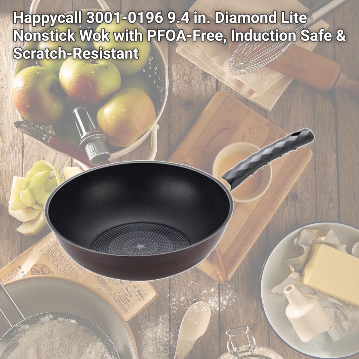 Picture of Happycall 3001-0196 9.4 in. Diamond Lite Nonstick Wok with PFOA-Free, Induction Safe & Scratch-Resistant