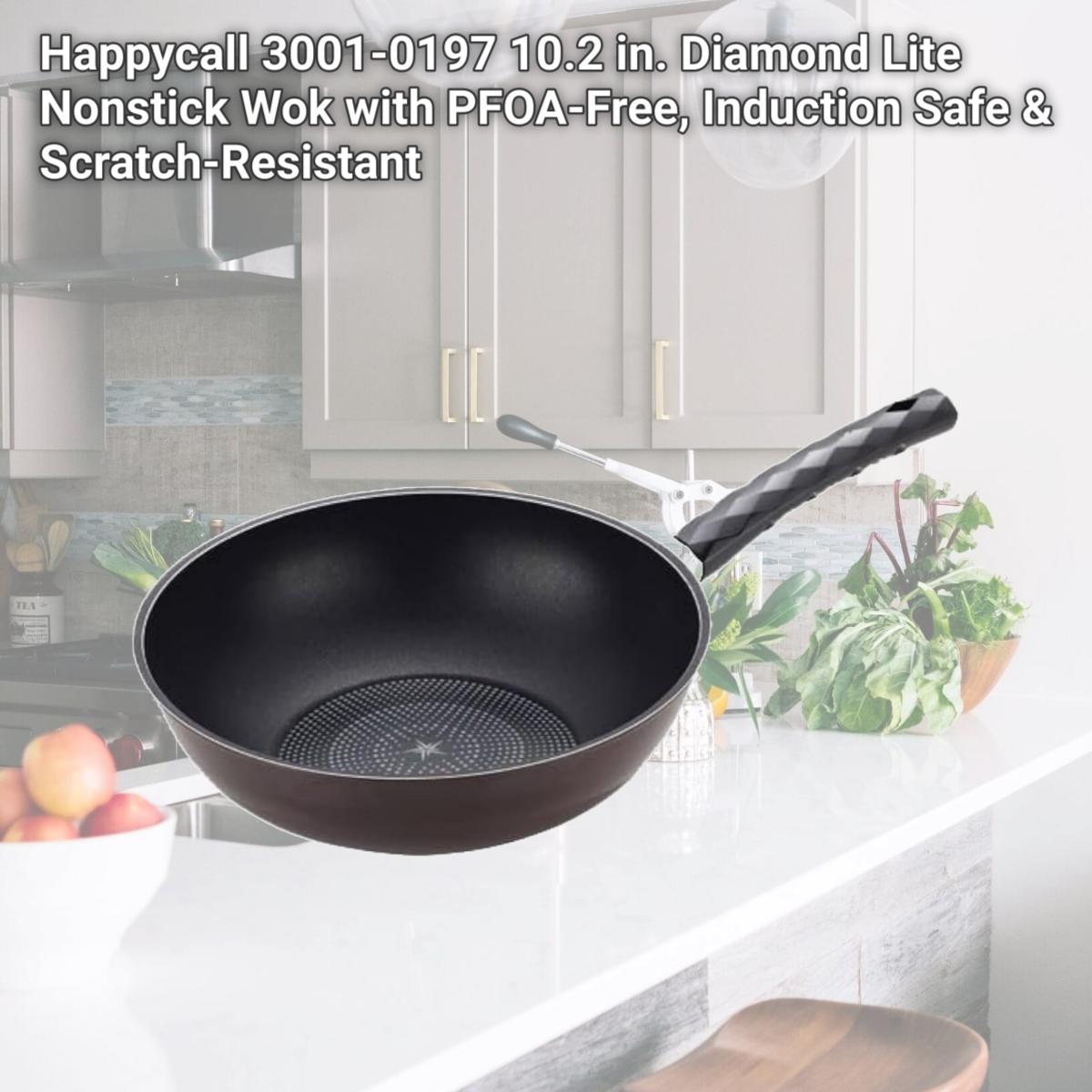 Picture of Happycall 3001-0197 10.2 in. Diamond Lite Nonstick Wok with PFOA-Free, Induction Safe & Scratch-Resistant