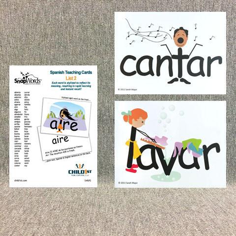 Child 1st Publications HBSWSP2 Snap Words Spanish Teaching Cards for List 2 Child 1st Publications HBSWSP2 Snap Words Spanish Teaching Cards for List 2