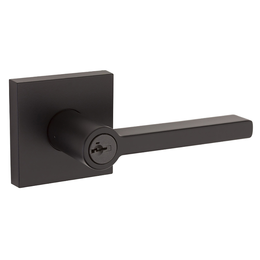 Halifax Lever, Non Handed, Keyed Entry Smartkey X Square Rose - Iron Black