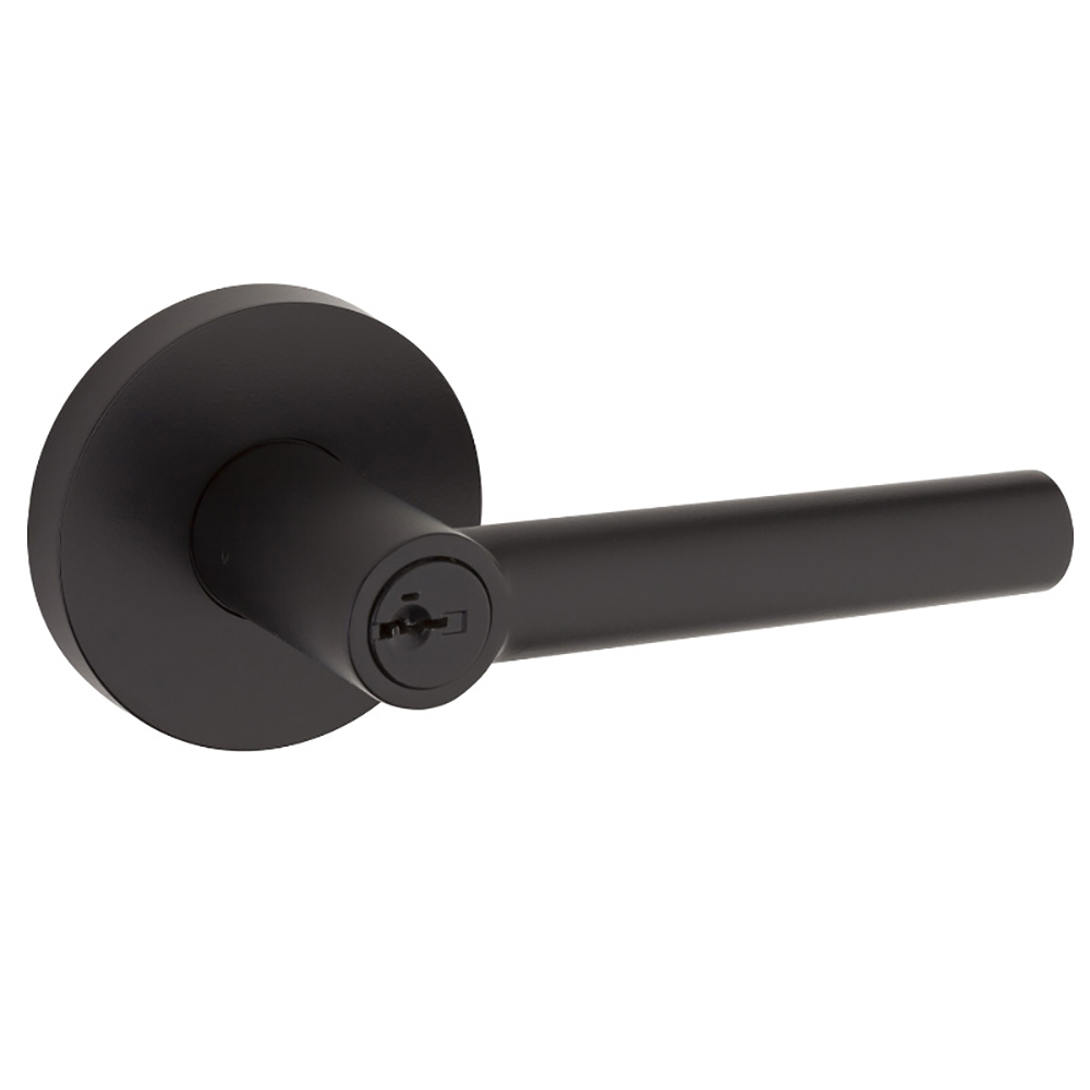 Milan Lever, Non Handed, Keyed Entry Smartkey X Round Rose - Iron Black