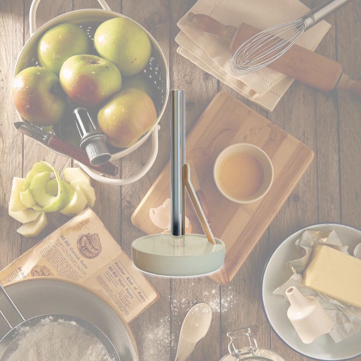 Picture of Akita Line HomeMarket ANSN-E68-PAPERHOLD-BG Aluminum Kitchen Paper Towel Holder, Marble Finish Tissue Paper Dispenser for Kitchen, Restaurant (Beige)