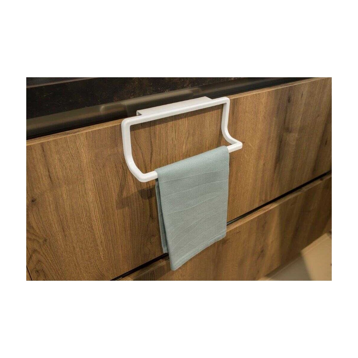 Picture of Akita Line HomeMarket ANS-B30-HOOKTOWEL-KITCHN-WH-2PK Kitchen Dish Towel Holder, Decorative Kitchen Hand Towel Holder For Cabinet, Pack of 2 (White)